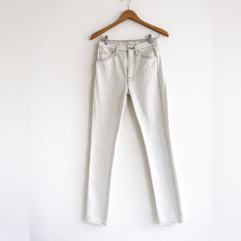 FRAME The True Straight Jeans Blanc White‎ Size 24